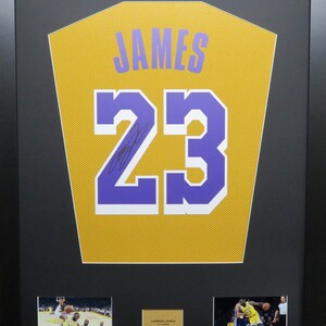 Lebron James La Lakers Machine signed Jersey Frame