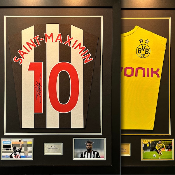 Fertiges Shirt Framing Kit. TWIN PACK mit kostenloser personalisierter Plakette.