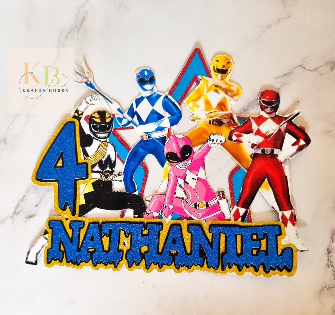 3D Power Ranger Cake Topper Set Etsy