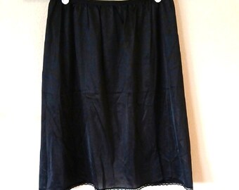 Vintage Vassarette Mini Half Slip Black Lace Trim
