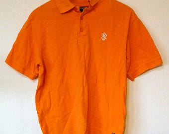 Vintage 90s Y2K Orange Southpole Polo Shirt Medium