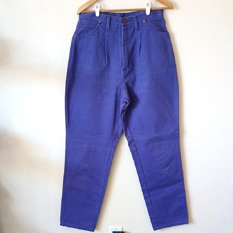 Vintage Purple Wrangler Jeans 90s vintage size 15/16 High Waisted Pleated image 1