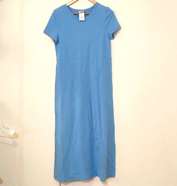 Laura Ashley vintage powder blue t shirt dress 90s - image 1