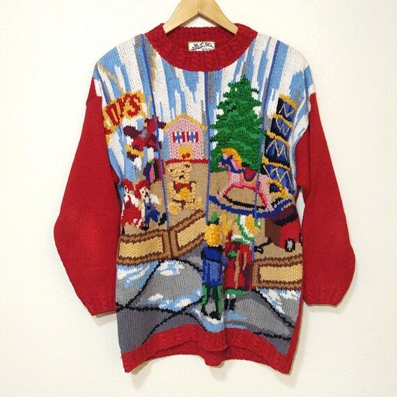 Vintage Heirloom Collectibles 1995 Christmas toy store knit sweater