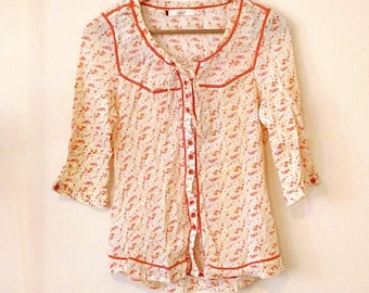 Vintage Levi's floral button up blouse kids large