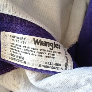 Vintage Purple Wrangler Jeans 90s vintage size 15/16 High Waisted Pleated image 5
