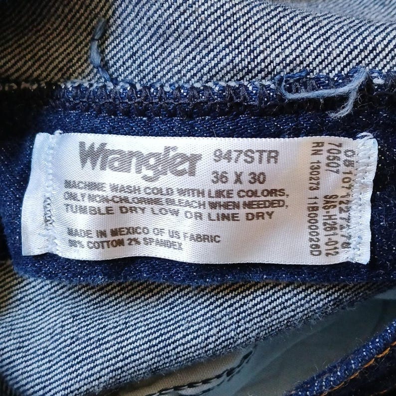 Vintage Wrangler Classic Cowboy Jeans Leather Patch 36x30 image 3