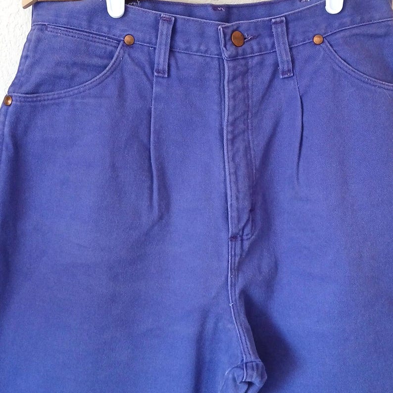 Vintage Purple Wrangler Jeans 90s vintage size 15/16 High Waisted Pleated image 4