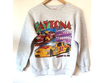 Vintage Daytona Speedway 90s Sweatshirt Hanes Tag Nascar Tour
