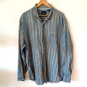 Vintage Basic Editions Denim Striped Button Down Shirt