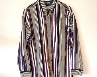 Vintage Loafers By Reed St James Striped Western Button Up