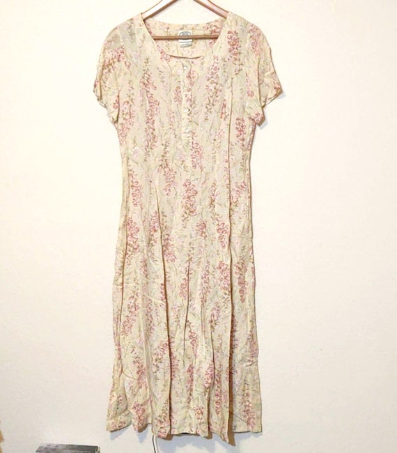Vintage Laura Ashley floral short sleeve linen max