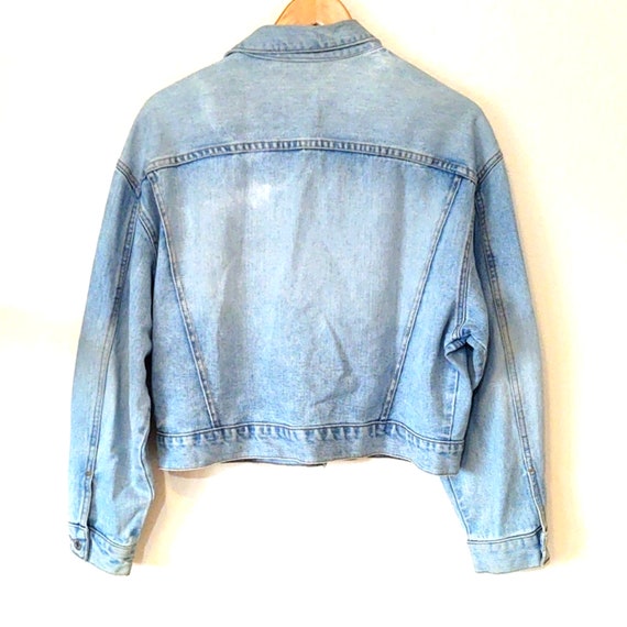 Vintage 90s Guess denim jean jacket light wash - image 2