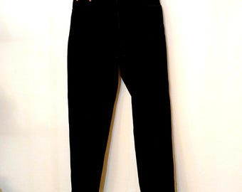 Vintage Levi's Women's 550 Black Relaxed Fit Tapered Jeans 90s