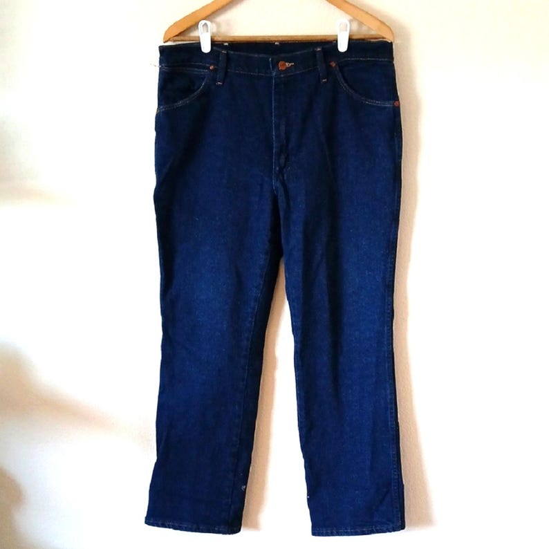 Vintage Wrangler Classic Cowboy Jeans Leather Patch 36x30 image 2
