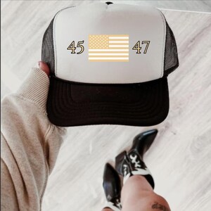 45 47 Trump Hat Make America Great Again Trump Merchandise MAGA Hat Trump 2024 Hat Political Hat Rope Hat American Flag Trucker Hat Vote Hat