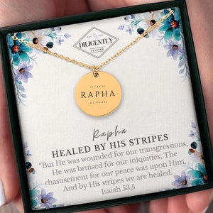 Gott Rapha Der Herr, der mich heilt Christliche Halsketten 18k Goldhalskette-hebräische Namen Gottes Religiöser Schmuck Jesusschmuck Erwachsene Taufe