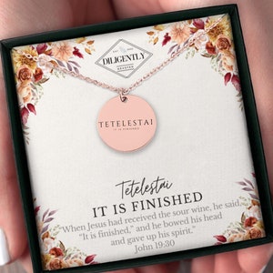 Tetelestai Christian Halsketten Es ist Fertig Glaube Halskette Nachricht Karte Schmuck Christian Schmuck Liebe wie Jesus Jesus Schmuck