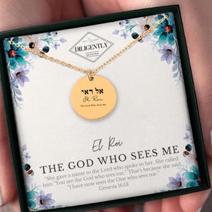 El Roi Der Gott, der mich sieht Christliche Halsketten Fehlgeburt Halskette Hebräische Namen Gottes Religiöser Schmuck Jesus Schmuck Taufe Geschenk für Erwachsene