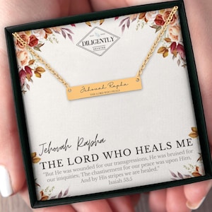 Jahwe Rapha Der Herr, der mich heilt Christlicher Schmuck Hebräische Namen Gottes Religiöser Schmuck Namen von Jesus Schmuck Nachricht Karte Schmuck