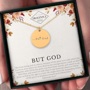 Aber Gott Christliche Halskette 18K Goldhalskette Horizontale Stabhalskette Religiöser Schmuck Jesus Schmuck Glaube Halskette Erwachsene Taufe Geschenk Bibel