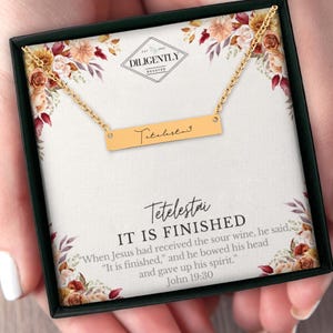 Tetelestai colliers chrétiens c'est fini collier foi bijoux carte message bijoux chrétiens amour comme jésus bijoux jésus
