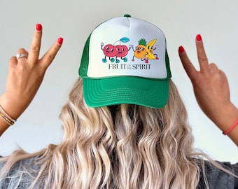 Frucht des Geistes Christliche Hüte Früchte des Geistes Jesus Hut Seil Hut Christian Merch Jesus Bekleidung christlichen Streetwear Trucker Hat