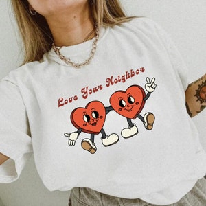 Houd van uw naaste Christelijke Merch Houd van uw naaste Bijbelvers Shirt Houd van elkaar Liefde zoals Jezus Kleding Op geloof gebaseerd shirt Heilige Schrift