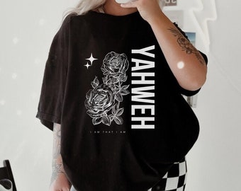 Jahweh shirt namen van God tshirt namen van Jezus is koning christelijke shirts geloof over angst christelijke streetwear christelijke kleding goden naam