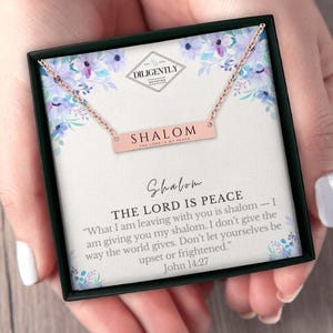 Shalom Halskette israelischer Schmuck Frieden Hebräische Halskette Jüdischer Schmuck Am Yisrael Chai Unterstützung Israelische Jüdische Jüdische Geschenk