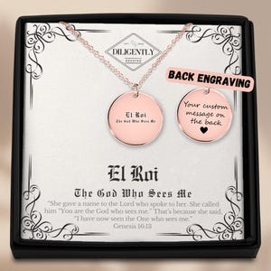 El Roi Der Gott, der mich sieht Christliche Halsketten 18k Goldhalskette Hebräische Namen Gottes Religiöser Schmuck Jesusschmuck Erwachsener Taufe Geschenk