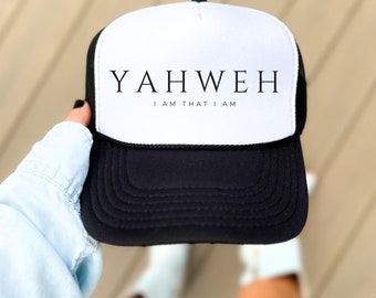 Yahweh Christian Hat YHWH Rope Hat Names Of Jesus Is King Trucker Hat Christian Merch Jesus Apparel Christian Streetwear Names Of God Hat