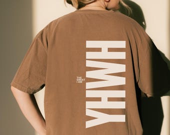 JHWH christelijke shirts De grote Ik ben die ik ben Yahweh Hebreeuwse namen van God Christelijke kledingnamen van Jezus is koning Shirt pompomslag kruis
