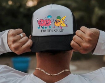 Frucht des Geistes Christliche Hüte Früchte des Geistes Jesus Hut Seil Hut Christian Merch Jesus Bekleidung christlichen Streetwear Trucker Hat
