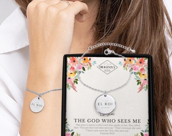 El Roi The God Who Sees Me Christian Bracelets For Women Hebrew Names Of God Jesus Jewelry Faith Bracelet Bible Verse Bracelet Engraved