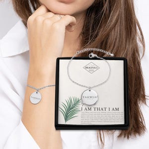 Jahweh, ik ben die ik ben christelijke armbanden JHWH Israël armband Hebreeuwse namen van God Jezus sieraden geloof armband bijbelvers armband graveren