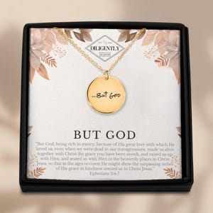 Aber Gott Christliche Halskette 18K Goldhalskette Horizontale Stabhalskette Religiöser Schmuck Jesus Schmuck Glaube Halskette Erwachsene Taufe Geschenk Bibel