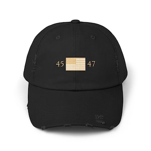 45 47 Trump Distressed Hat Make America Great Again Trump Merchandise MAGA Hat Trump 2024 Hat Political Hat Rope Hat American Flag Vote Hat