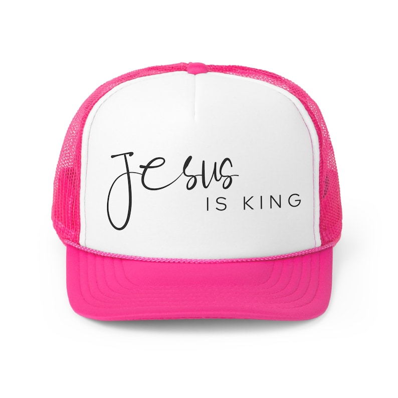 Jesus ist König Christian Hüte Seil Hut Trucker Hut Christian Merch Jesus Bekleidung Christian Streetwear Baseballmütze Jesus Christus ist Herr Caps Bild 6