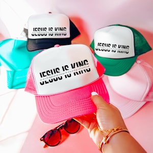 Jesus Is King Christian Hats Rope Hat Trucker Hat Christian Merch Jesus Apparel Christian Streetwear Baseball Cap Jesus Christ Is Lord Caps