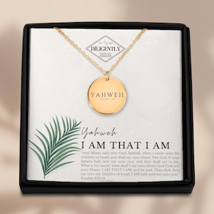 Colar cristão Yahweh YHWH colar de ouro 18K colar hebraico joias religiosas de Israel joias de Jesus joias de fé presente de batismo para adultos