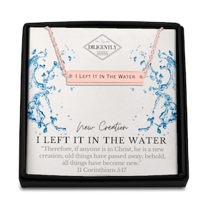 Ik liet het in het water Christelijke kettingen Geloofssieraden Doopcadeau voor volwassenen Doopketting meisjes Doopketting tienermeisje Geschenken Berichtkaart sieraden