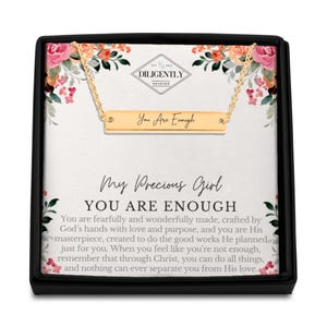 You Are Genoeg Christelijke kettingen voor mijn dochter ketting Faith ketting Daughter Of The King Tienermeisje Geschenken Berichtkaart Sieraden