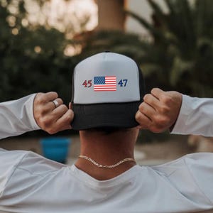 45 47 Trump Hat Make America Great Again Trump Merchandise MAGA Hat Trump 2024 Hat Political Hat Rope Hat American Flag Trucker Hat Vote Hat