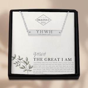 YHWH Christian Halskette Yahweh 18K Gold Halskette Horizontale Stange Halskette Religiöser Schmuck Jesus Schmuck Glaube Schmuck Taufe Geschenk
