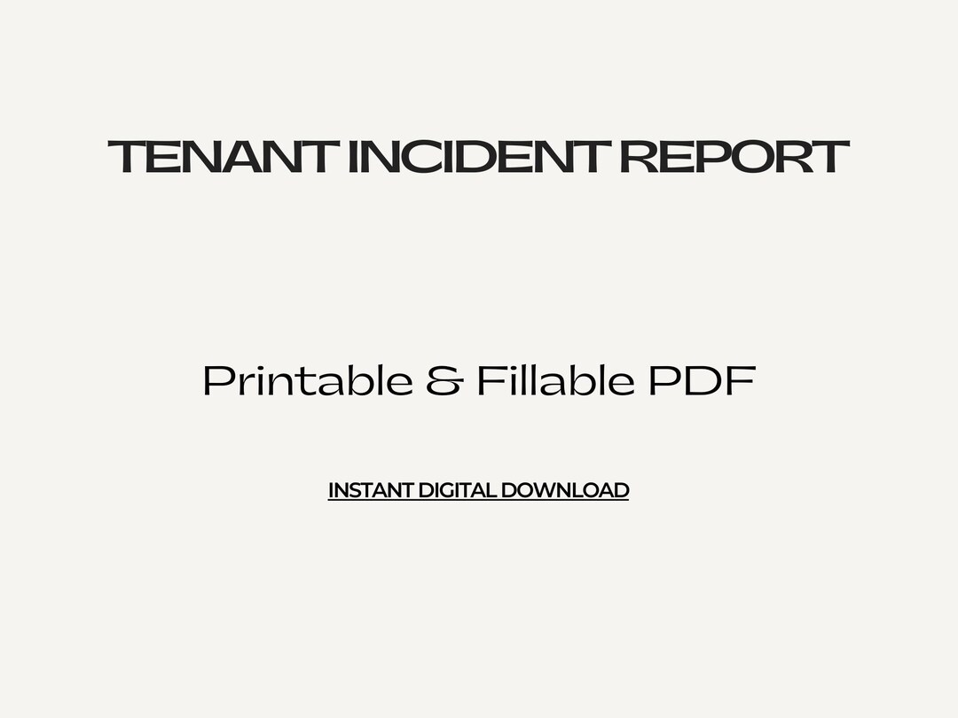 Rent Report.pdf Tenant Incident Report Form | Rental Property Management (fillable PDF ...