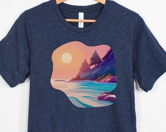 Pine tree shirt, Vintage Sunset Tee, Retro Sunset Shirt, Sunset T-Shirt, Nature Shirt, Retro Vintage T-Shirt, Mountain shirt, Vintage Tshirt