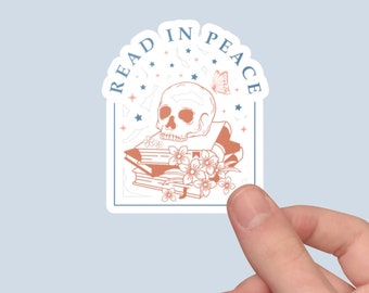 Read In Peace,Book Lover Sticker,Smutty Book Sticker, Reading Is Magical,Booktrovert,Spicy Book,Book Nerd,Book Club Gift,Bookworm Gift,Lover