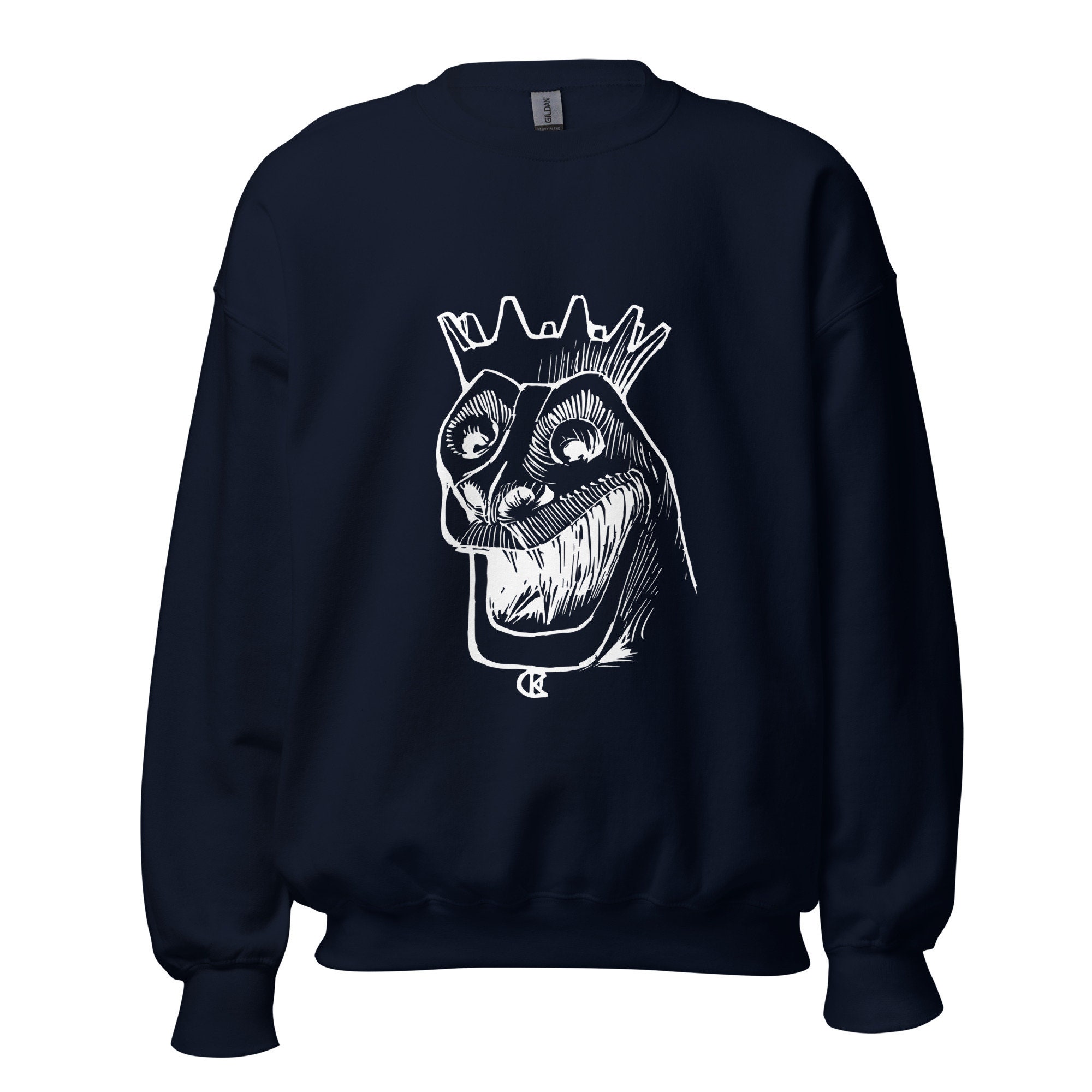 Unisex Sweatshirt with Vintage Illustration by Gallen-Kallela. Head of the snake beast