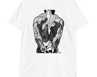 Estudio anatómico de la espalda del hombre - Camiseta unisex